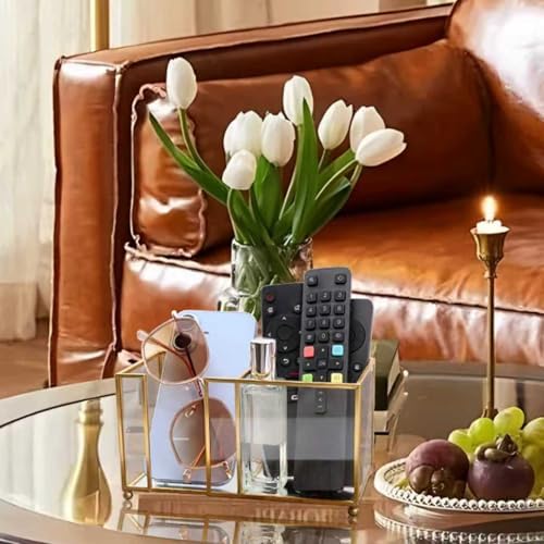 Glass Sticky Note Holder,2 Slots Post It Note Dispenser,Gold Desk Organizer for 3 x 3 Sticky Notes/Paper Clips/Book Clips,Stylish Post it Holder for Home Office Desk - Image 6