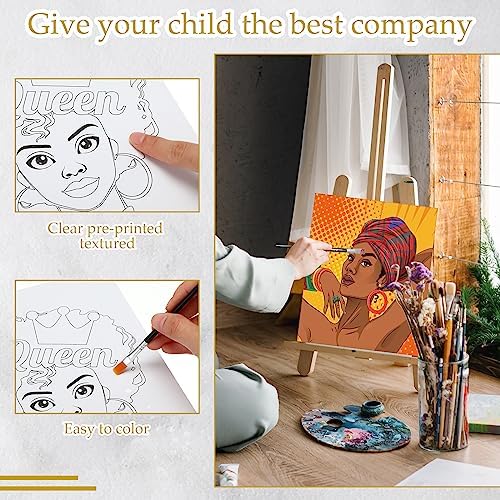 Ctosree 12 Pcs Pre Drawn Canvas for Painting,Women,8 x 10 Inch - Image 4