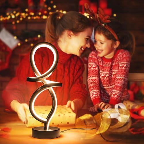 RGB Modern Small Table Lamp with LED Spiral Design, 15W Nightstand Lamp - Image 5