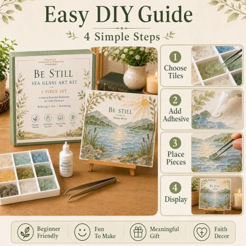Sea Glass Ocean DIY Kit | Seaglass Mosaic Art Craft Kits for Adults - Image 3