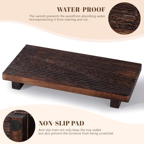 Bathroom Tray Farmhouse Decor Kitchen Soap Holder, 11" * 5.5" Dark Brown - Image 5