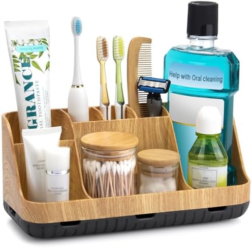GFWARE Bathroom Organizers and Storage - Detachable 7 Slots Kids Electric Toothbrush and Toothpaste Holde Drainage for Bathroom Accessories Organization Counter Vanity Storage by GFWARE