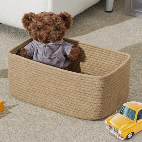 3 Pack Small Storage Baskets for Organizing, 11.8×7.8×5.1", Brown - Image 6