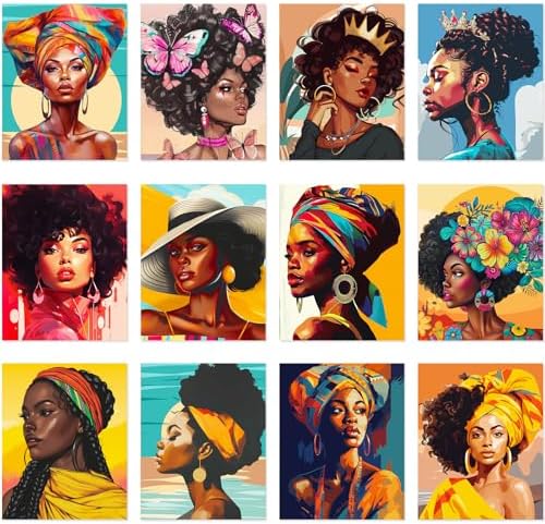 Ctosree 12 Pcs Pre Drawn Canvas for Painting,Retro Style,8 x 10 Inch by Ctosree