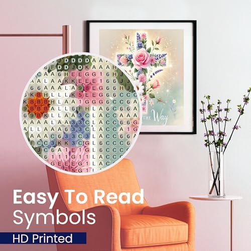 Jesus Flower Cross Diamond Art Kit 5D Full Round Drill DIY Wall Decor 12x12 - Image 6