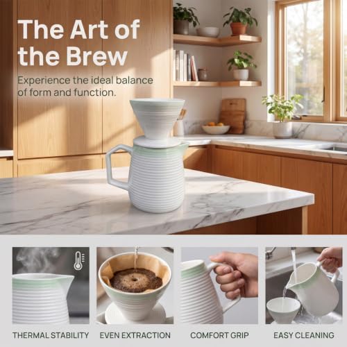 pour over coffee maker - Ceramic Dripper Pot, Heat-Resistant & Easy Clean - Image 6