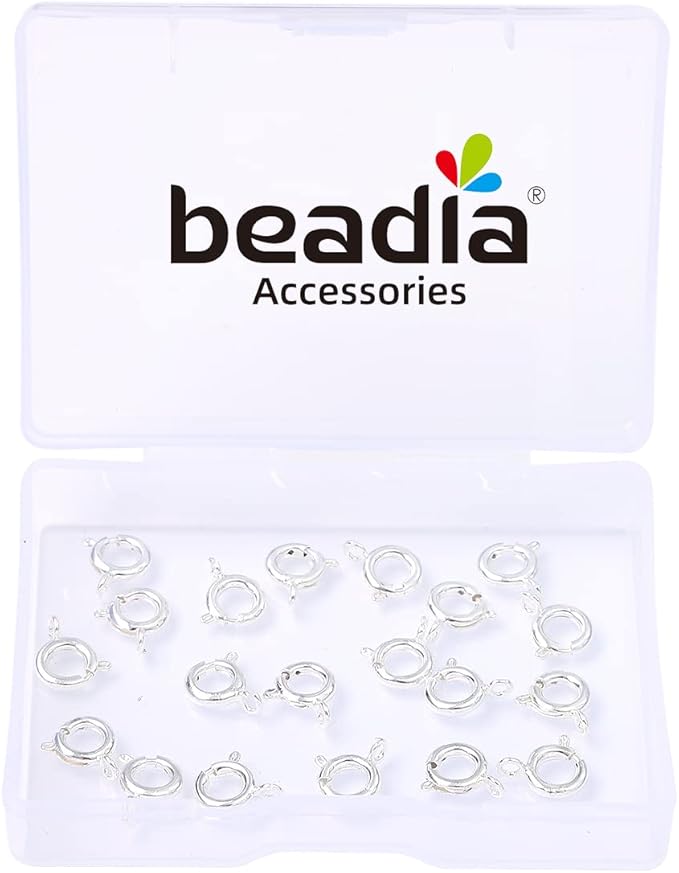 Silver Plated Spring Clasps Non Tarnish 7mm 20pcs for Jewelry Making Findings