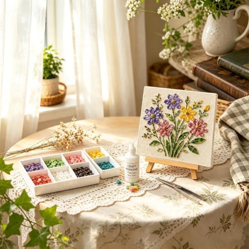 Garden Flowerpot Mosaic Art Kit Floral,Mosaic Art Kits for Adults，Style D - Image 5