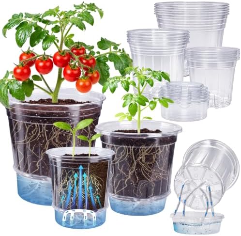 Bluepro Self Watering Pots for Indoor Plants, 4/5/6.5 Inch, 18-Pack by Bluepro