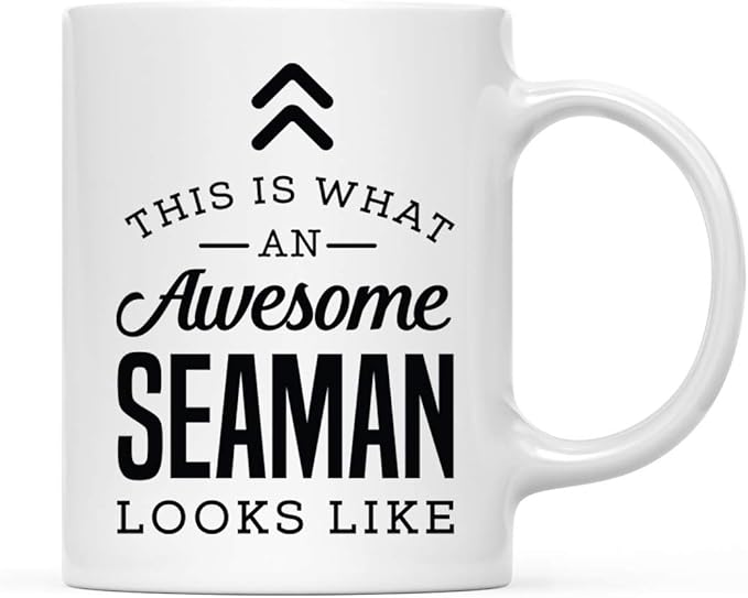 Andaz Press 11oz. Ceramic Coffee Tea Mug Thank You Gift, This is What an Awesome Seaman Looks Like, 1-Pack, Birthday Christmas Gift Ideas Coworker Him Her, Includes Gift Box