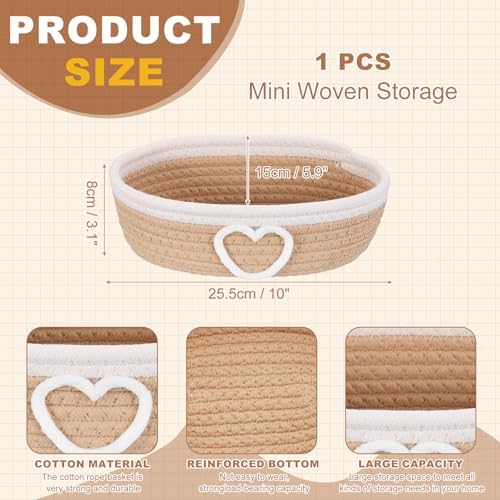 uxcell Rectangular Rope Basket 10x5.9x3.1inch Small Woven Baskets - Image 2