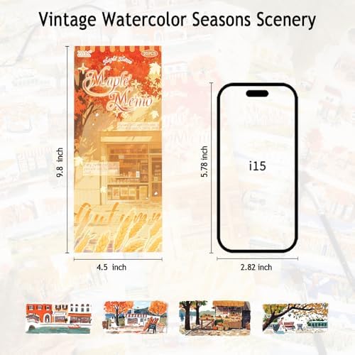 Fall Scenery Sticker Book, PET & Washi Stickers for Journaling - Image 6