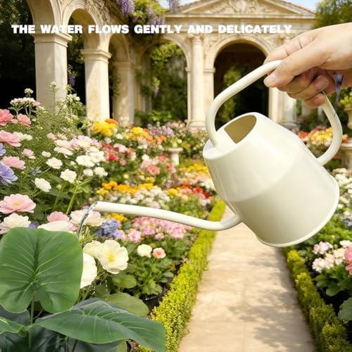 35 oz/1000 ml Metal Indoor Small Watering Can with Long Spout for House Plants Decorative, 12 oz/360 ml Glass Plant Mister Spray Bottle for Bonsai Garden Flowers - Image 4