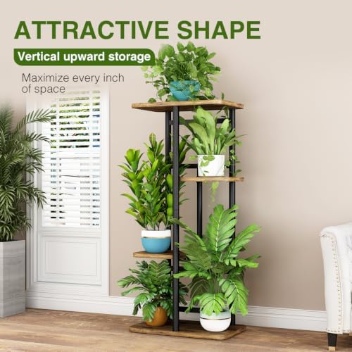 LINZINAR Plant Stand Indoor 4 Tier Metal Corner Tall Flower Shelf - Image 2