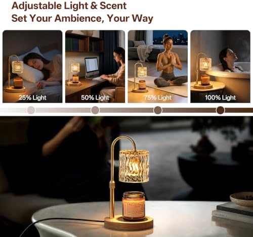 Homelist Decorative Ripple Glass Candle Warmer Lamp, Dimmable - Image 5