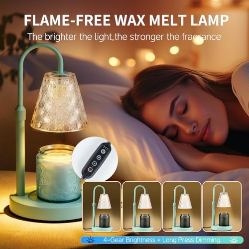 Candle Warmer Lamp with Timer Dimmable, Wax Melt Warmer, Green - Image 4