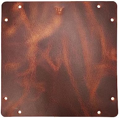 Leather Valet Tray Entryway Catchcall Tray Nightstand Organizer Storage for Wallets Watches Keys Holder Dish Bowl Coins Office Desk Accessory (Antique Brown-Oil Wax Leather). - Image 7