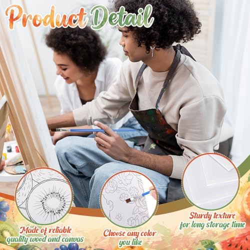 Sherr 140 Pcs 20 Set Pre Drawn Canvas Painting Kit, Fruit - Image 3
