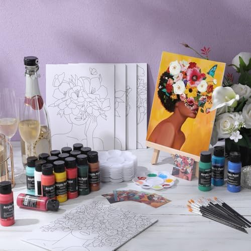 AmazingSpark 62 Pcs 6 Sets Paint Sip Kit for Adults, Art Lady - Image 2