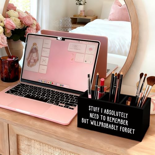 Funny Pen Holder, Funny Pencil Holder for Desk, Office Humor Gifts, Coworkers Gifts for Women Men Wooden Box Sign Decorations for Office Workplace Desk Tabletop - Image 5