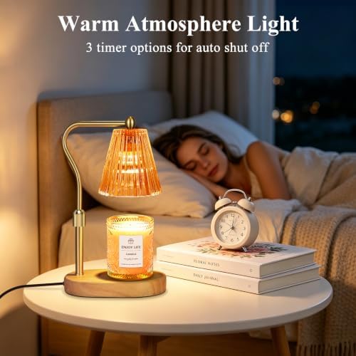 seenlast Red Candle Warmer Lamp with Timer Dimmer Adjustable Height,Mothers Day Gifts,Electric Wax Warmer Vintage Home Decor for Scented Jar Candles,Birthday Gifts for Women - Image 3