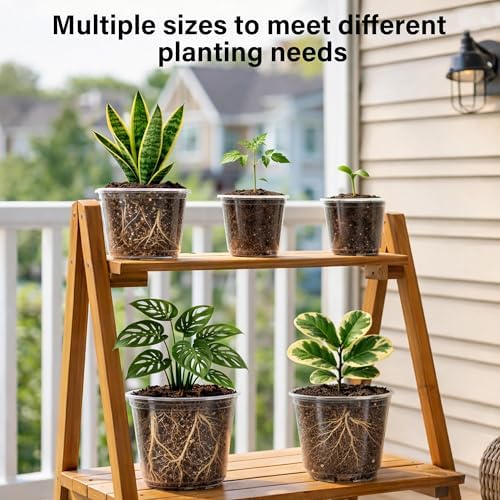 Bluepro Clear Nursery Pots with Drainage, 3.5/4/5/6/8 Inch, 20-Pack - Image 4