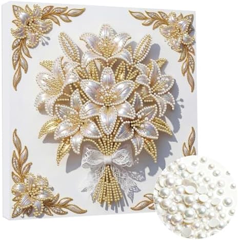 5D DIY Pearl Painting with Frame Floral Theme Handmade Healing Home Wall Decoration Creative 9.84x9.84in Tools -Flower-4 - Image 7