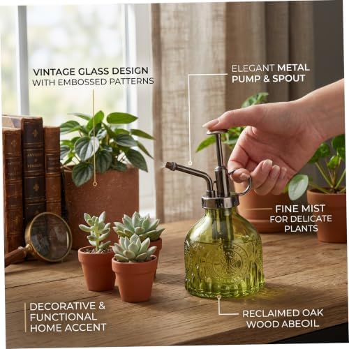 Plant Mister Retro Embossed Glass Plant Mister Spray Bottle, Green.. - Image 4