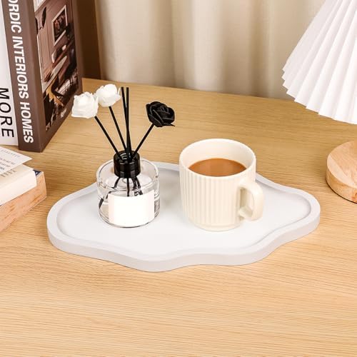 Small Decorative Tray Wood Decorative Serving Tray for Candles Perfume, Cloud Wooden Jewelry Tray Trinket Dish, Wooden Trays for Coffee Table Home Decor - Image 6