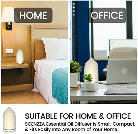 Ceramic Essential Oil Diffuser - 10 Watt Ultrasonic Aromatherapy Portable Air Diffuser- Promote Sleep Moisturize The Air & Eliminate Odor - Suitable for Home and Office - 160ml (White) - Image 6