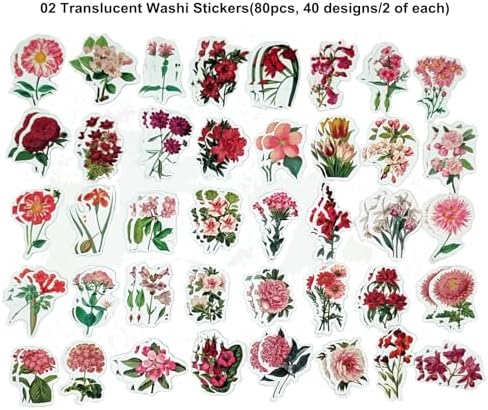 Esweny 200PCS Vintage Scrapbooking Supplies Pack, Aesthetic Scrapbook Sticker Paper Art Journaling Kit for Junk Journals,Planner,Cottagecore Decor Gifts (Pink Series) - Image 7