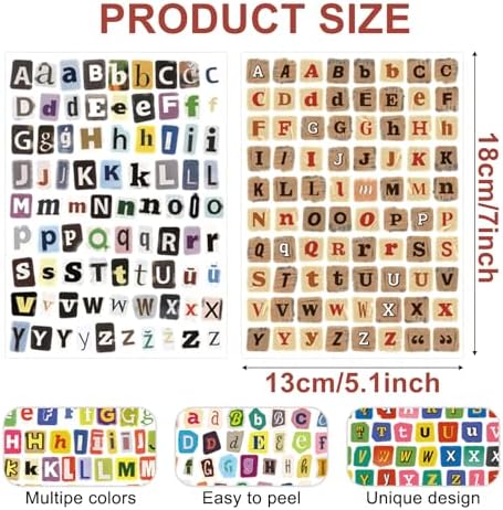 PRSTINCOL 1900+ Magazine Letter Stickers,Vintage Scrapbook 24 Sheets Letters Stickers,Ransom Alphabet Stickers for Scrapbooking Supplies Journaling DIY Crafts Gift Junk Journal - Image 3