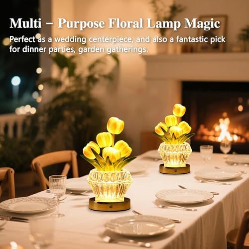 Purple Tulip Flower Lamp Night Light Gifts for Women Mom Grandma - Image 6