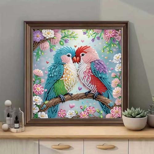 Two Birds Special Shape 5D Diamond Art Painting Kits for Adults 12 x 12inch - Image 2