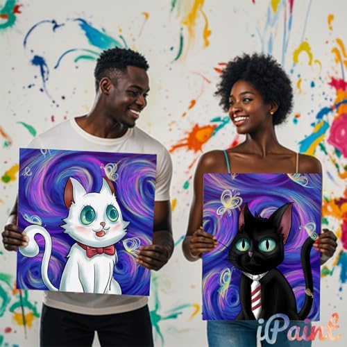 2Pcs Sip and Paint Kit for Adults,Valentines Couple Painting Kit Supplies Canvas, Pre Drawn Canvas to Paint for Date Night for Couples DIY Acrylic Painting Kits Party Favor 8×10 - Image 5