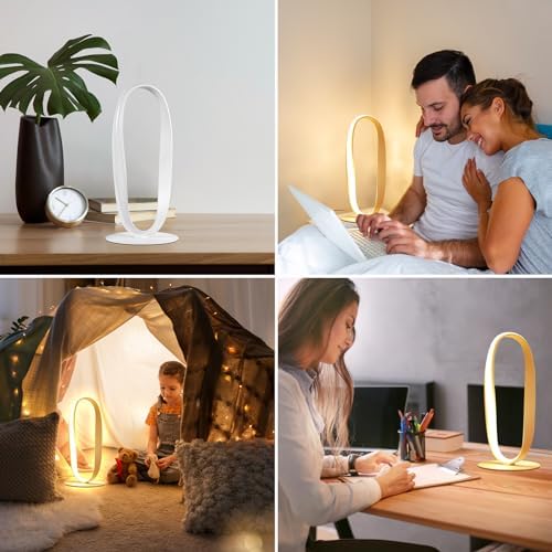 NUÜR White Circle LED Table Lamp, 3 Color Temperatures, Dimmable - Image 4