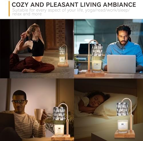 TOACSUCP Candle Warmer Lamp with 3 Bulbs, Adjustable Height Dimmable Candle Warmer with Timer, Compatible with Large Jar Candles, Candle Lamp with Charming Gift Box Ribbon for Her/Him - Image 5