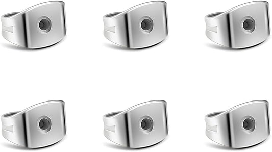 6pcs Pure Titanium Earring Backs Replacements Suit for 0.7-0.8mm Posts, Hypoallergenic Earring Backs for Studs for Women Girls Men Sensitive Ears, Secure Ear Locking for Stud Earrings Nut for Posts