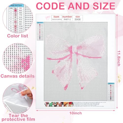 Chunful 6 Pcs Pink Bow Diamond Art Kits for Adults, 10 x 11.8'' - Image 2