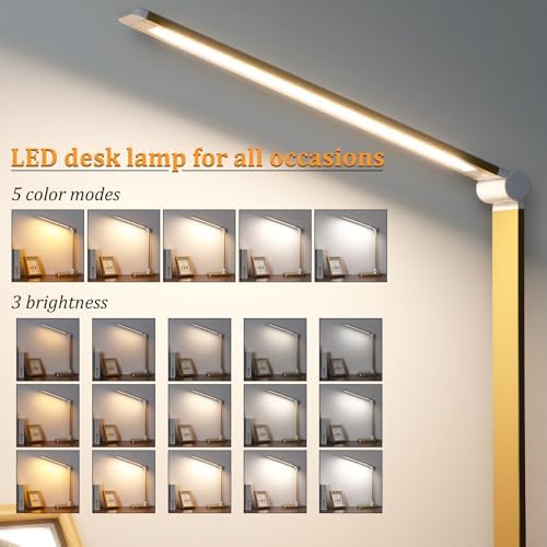 LED Desk Lamp with USB Ports,Touch Desk Lamps for Home Office with 5 Modes - Image 2