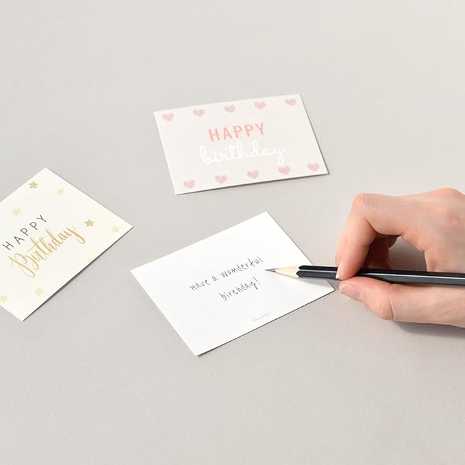 Monolike Day by Day Card, 107 Happy Birthday Sparkle - Mix 48 Mini Single cards, 24 envelopes Package