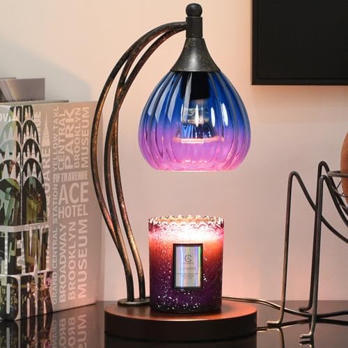 Candle Warmer Lamp with Timer Dimmer - Electric Candle Warmer Light Wax Warmer for Jar Candles - Candle Lamp Warmer Unique Gifts for Women Mom House Warming Gifts New Home Decor Blue Purple Gradient - Image 2