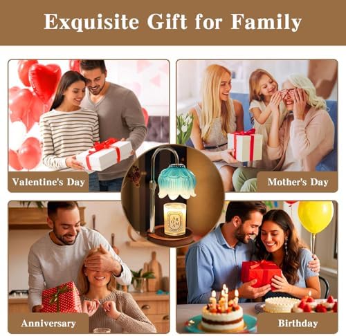 GEEZO Fragrance Candle Warmer Lamp，Electric Candle Warmer with Timer & Dimmer，Mom Christmas Birthday Gifts for Women, House Warming Gifts New Home Bedroom Decor - Image 6