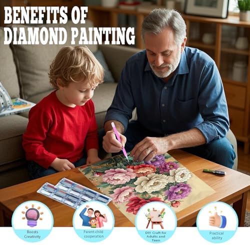 DOZEEZOP 4-Pack Diamond Art Kit for Adults, 5D Diamond Painting 12x16 Inch - Image 5