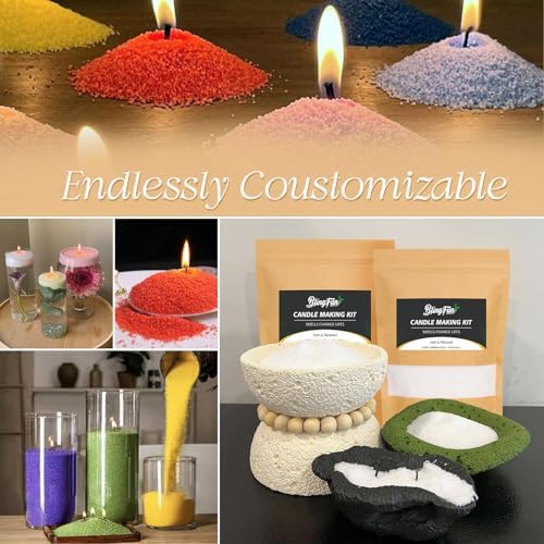 Snow Pearled Candles Sand-Refillable Sand Wax, DIY Candle Beads and Wicks, for Home Decor, Parties, Events-250g/9oz (White) - Image 5