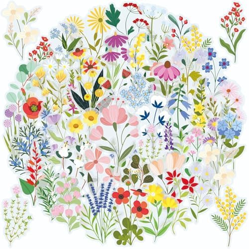 50PCS Transparent Flora Scrapbook Stickers, Flower-F by Unknown