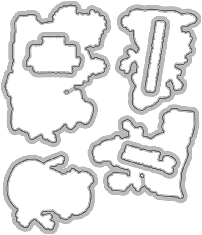 Christmas Snowman Santa Box Stamps and Cutting Dies for Card Making DIY Transparent Silicone Clear Stamp and Metal Die Cuts Sets for Scrapbooking Paper Greeting Cards Decor Seals Craft Supplies