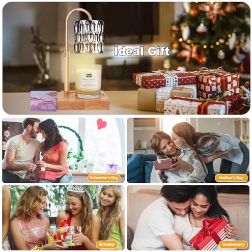 TOACSUCP Candle Warmer Lamp with 3 Bulbs, Adjustable Height Dimmable Candle Warmer with Timer, Compatible with Large Jar Candles, Candle Lamp with Charming Gift Box Ribbon for Her/Him - Image 6