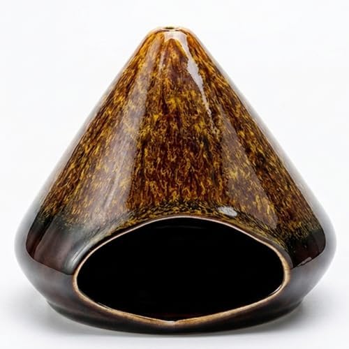 Handcrafted Ceramic Palo Santo Holder –Artistic Incense Burner for Meditation, Mindfulness & Zen Home Decor – Wabi-Sabi Style Cone Sculpture, Relaxation & Aromatherapy-Gift for Yoga (Brown) by OLACHIKKO