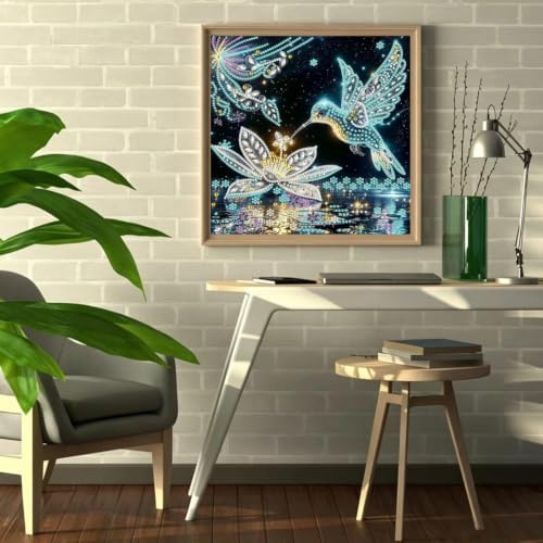 Hummingbird Diamond Art Painting Kits 5D Special Shape 12 x 12 inch - Image 4